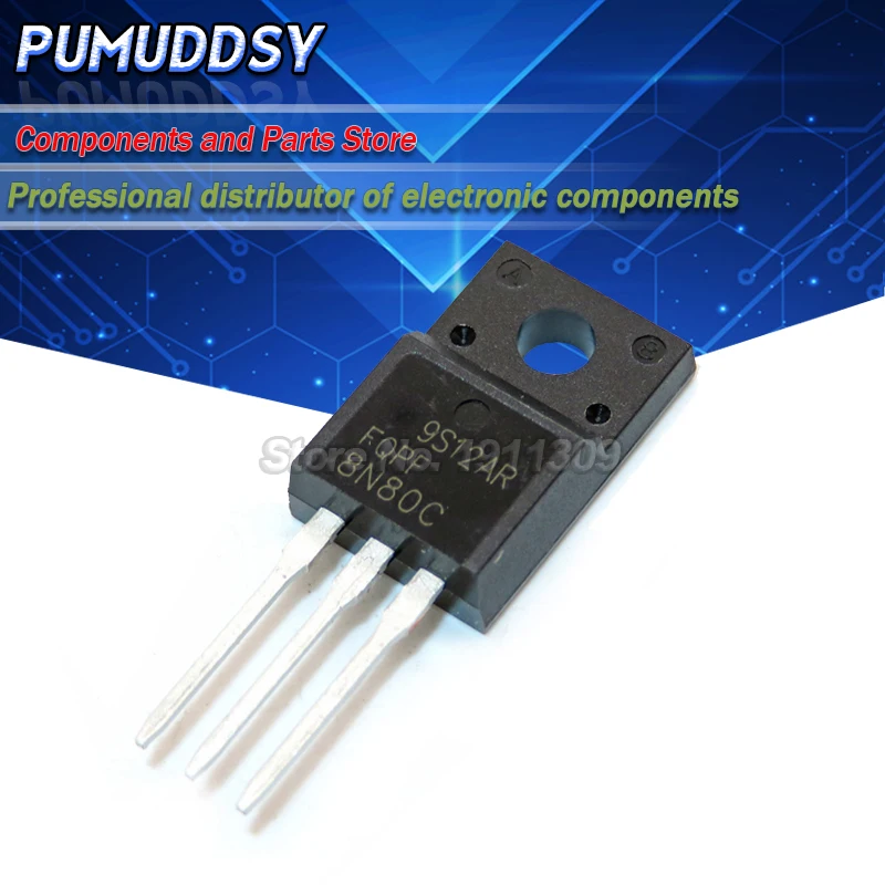 10 шт. FQPF8N80C 8N80C 8N80 800V 8A ЖК-дисплей TO-220F трубка с полевым эффектом ручка IC |