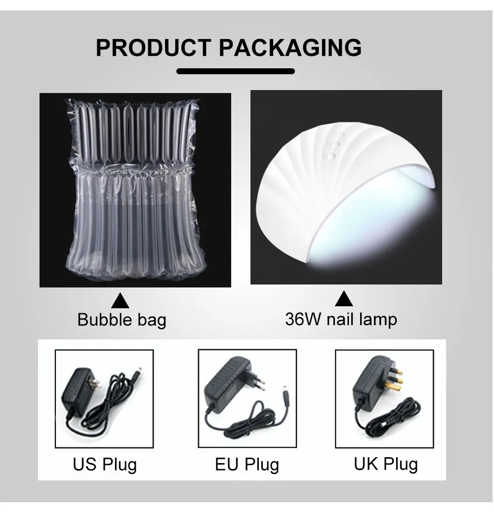 

LKE USB Nail Dryer 36W UV LED Lamp Professional Smart Sunlight Curing All Gel Polish Non-harmful Fast Dry Nail lamp Art Machine
