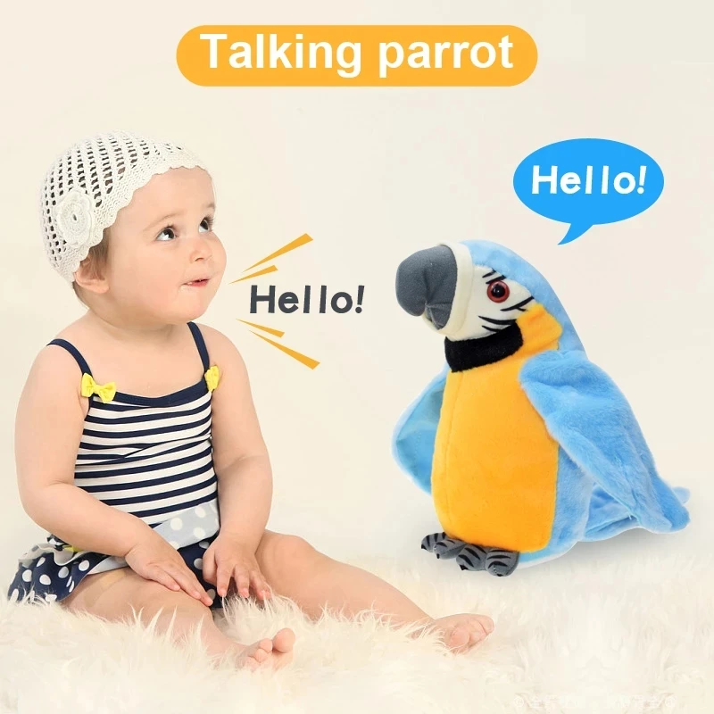 NEW Electric Speak Talking Record Cute Parrot Repeats Waving Wings Plush Simulation Toy Macaw Kid Gift | Игрушки и хобби
