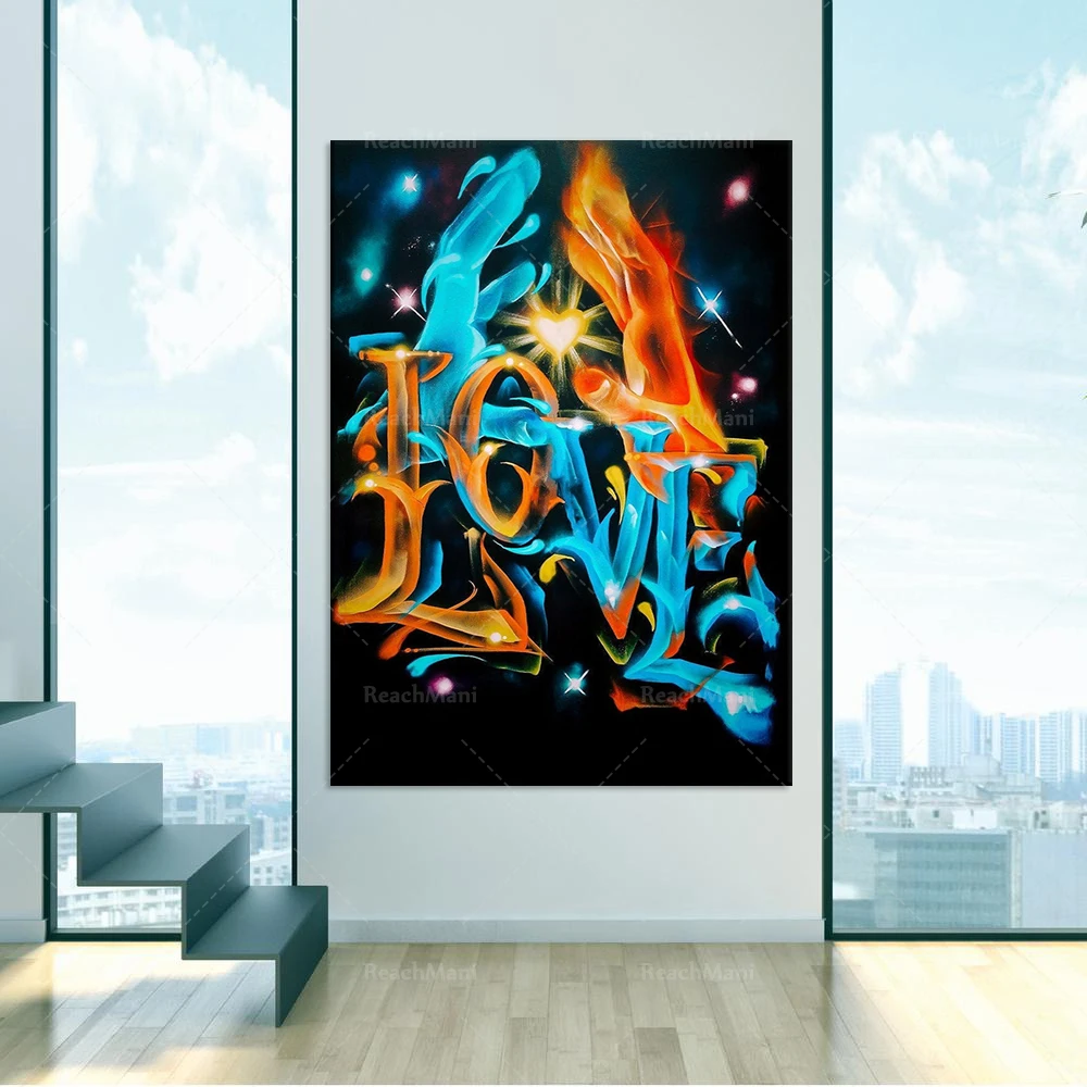 

Love Graffiti Art Print Street Art Print Wall Decor Love Street Art Canvas Print