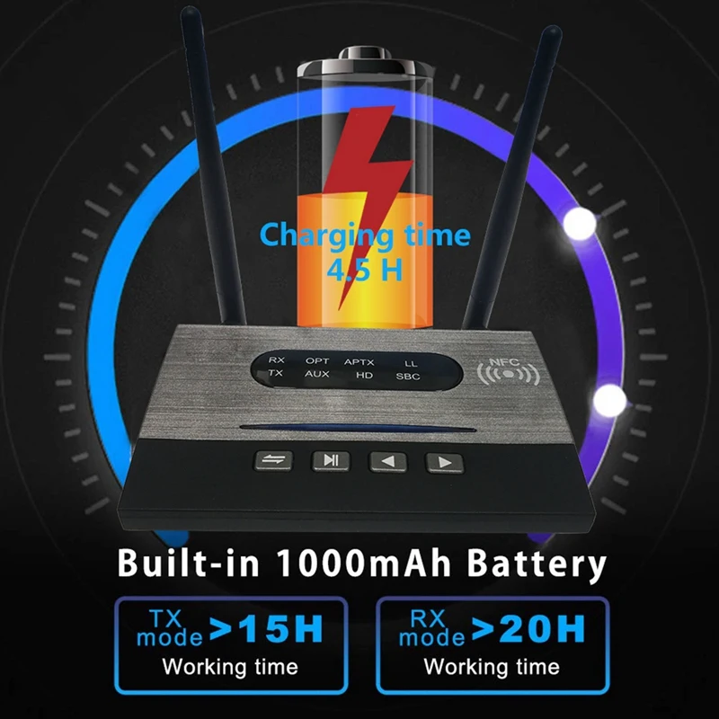 NFC 262Ft/80M длинный Диапазон Bluetooth 5 0 передатчик приемник 3в1 музыка o адаптер низкая