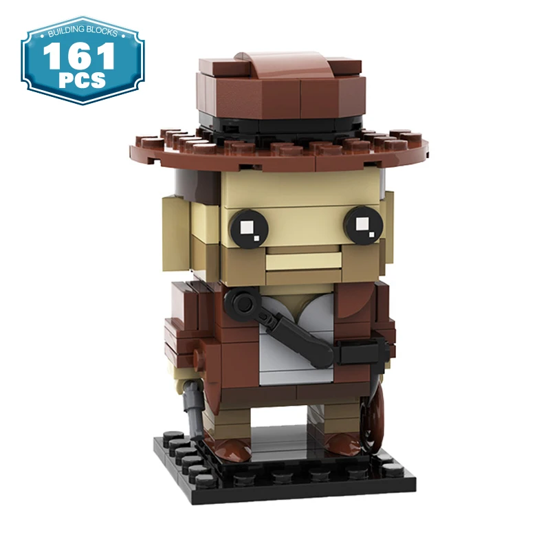 

MOC Brickheadz Indianaed Jonesed Bricks Adventure Movie Figure Block Hunter Game Doll Building Blocks Education Toys Xmas Gift