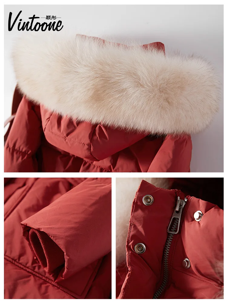 Женская куртка с капюшоном зимняя плотная теплая на утином пуху из натурального