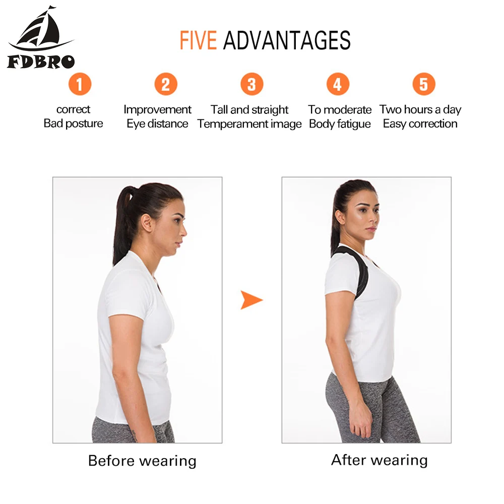 Универсальный Корректор осанки для спины FDBRO поясной ремень ортопедическая