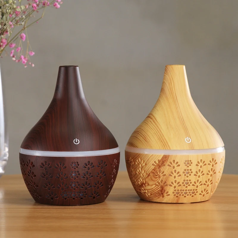 

7 Color Night Light Wood Grain Humidifier Ultrasonic Essential Oil Diffuser Single Room Humidifiers