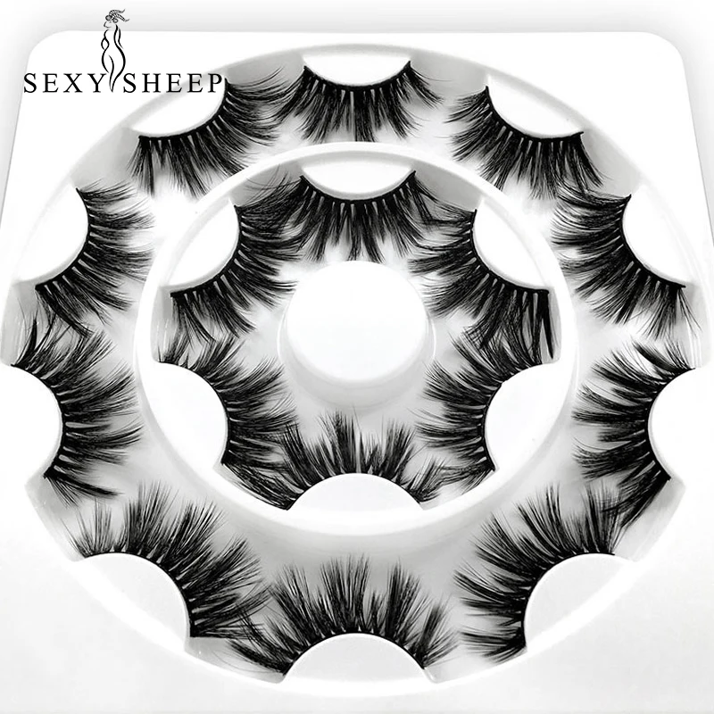 SEXYSHEEP 8 пар 15 20 мм 3D норковые ресницы натуральные длинные накладные Объемные