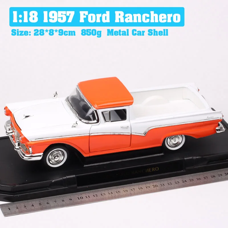 1:18 весы большой классический старый 1957 Ford Ranchero пикап грузовик, отлитый под давлением игрушечная машина модели автомобилей станция вагон для сбора подарка