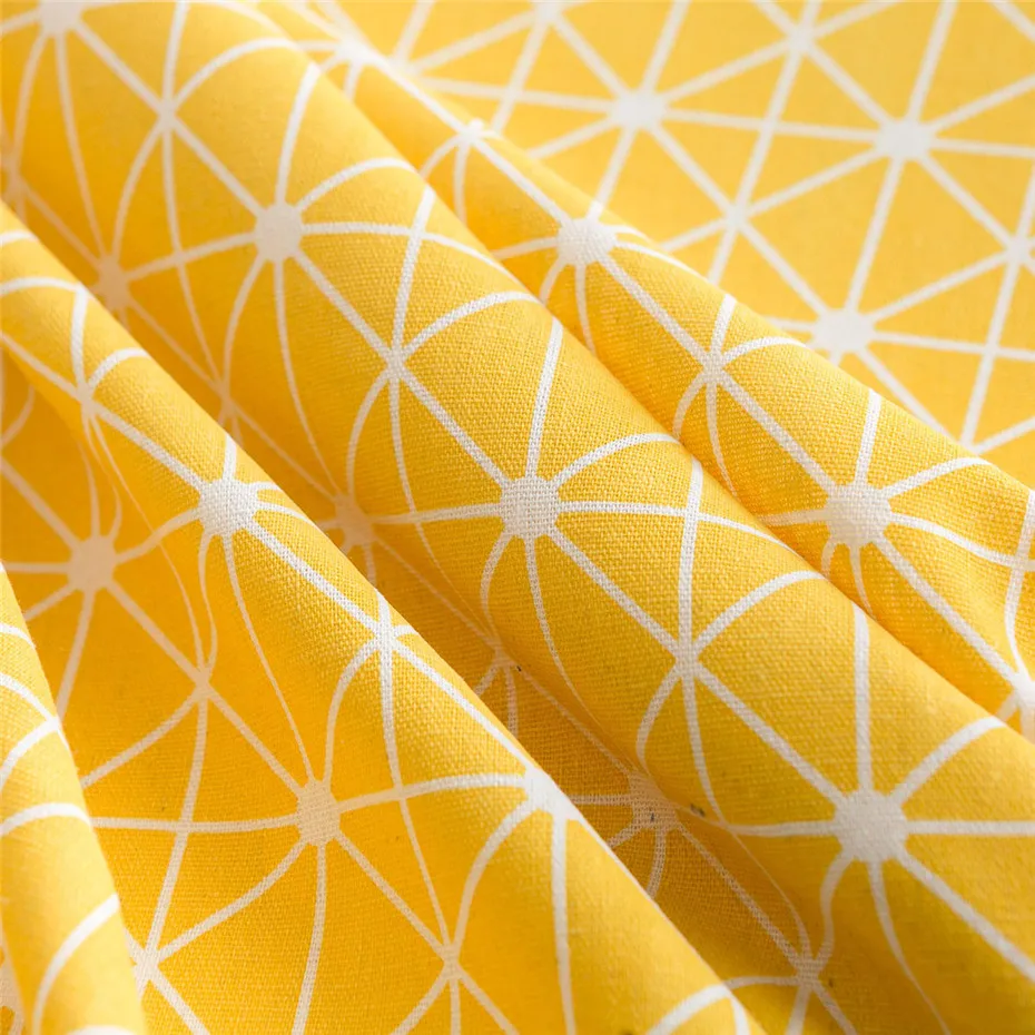 Геометрический желтый шахматный узор скатерть Хлопчатобумажная Ткань Скатерть