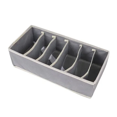 6 grids Grey Multi-size Bra Underwear Organizer For Line Foldable Home Storage Box Non-woven Wardrobe Drawer Closet Organizer For Scarf Socks - Цвет: 6 grids Grey