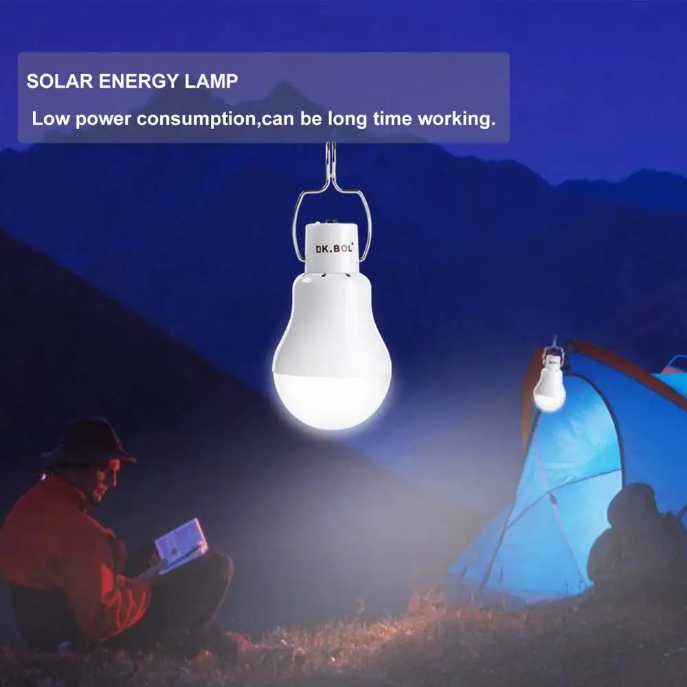 Portable sensor Solar Light 15W Powered Energy Lamp 5V LED Bulb for Outdoors Camping Tent | Освещение
