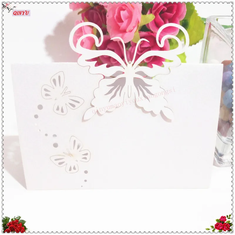 10/50 шт. белое Имя Место Свадебное приглашение Подарочная настольная открытка