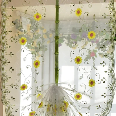 Yellow flower chiffo Органза вышивка узор воздушный шар в виде цветка занавески тюлевые занавески, занавески для кухни спальни гостиной декоративные окна - Цвет: Yellow flower chiffo