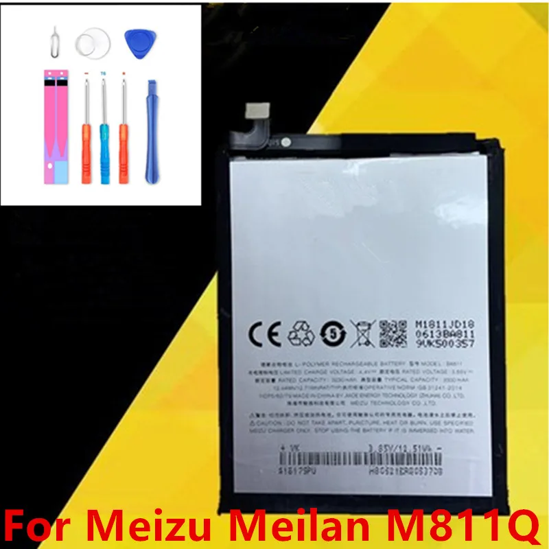 

High Quality BA811 Battery For Meizu Meilan M811Q 6T MLBU 3300mAh