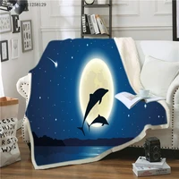 dolphin blanket sea animals throw blanket 3d print picnic travel weighted blanket home textile blanket for teen kids blanket