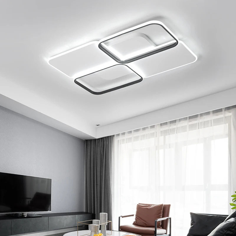 LICAN Люстра для гостиной спальни домашний декор белый черный блеск современный