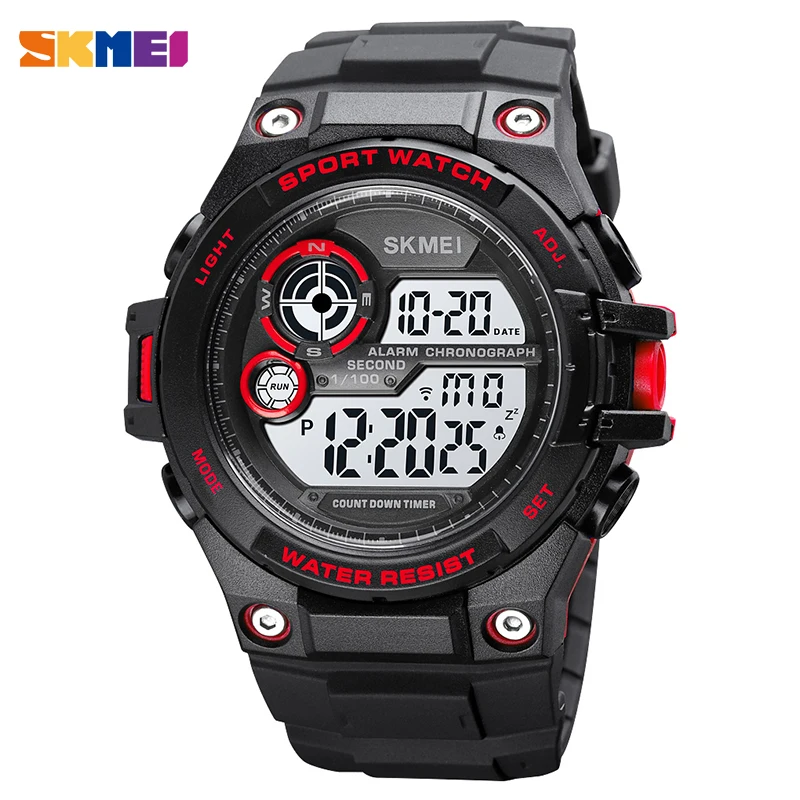 

skmei outdoor sport watches 100m waterproof digital watch fashion countdown chrono clock men casual led display hour reloj hombe