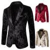 Men's Korean Velvet Blazer Winter Autunm New Fashion Charm Men Casual Fit Slim Suit One Button Business Coat Jacket Solid Blouse