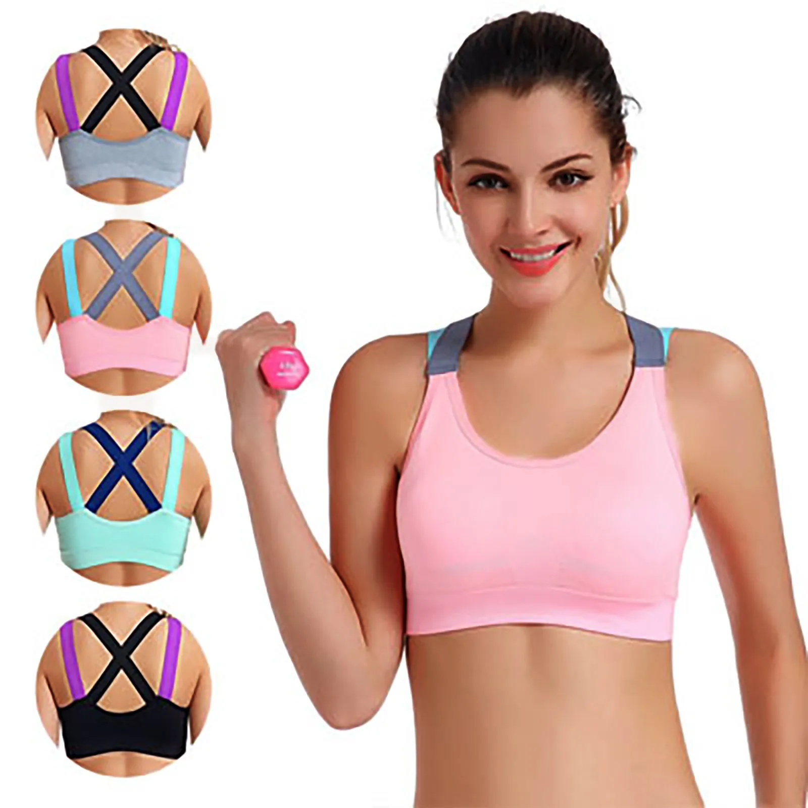 Женский бесшовный эластичный спортивный бюстгальтер мягкие майки для фитнеса