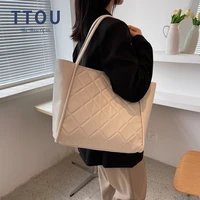 casual large capacity tote bag vintage shoulder bags pu leather luxury handbag for women 2021 female designer shopper bags purse