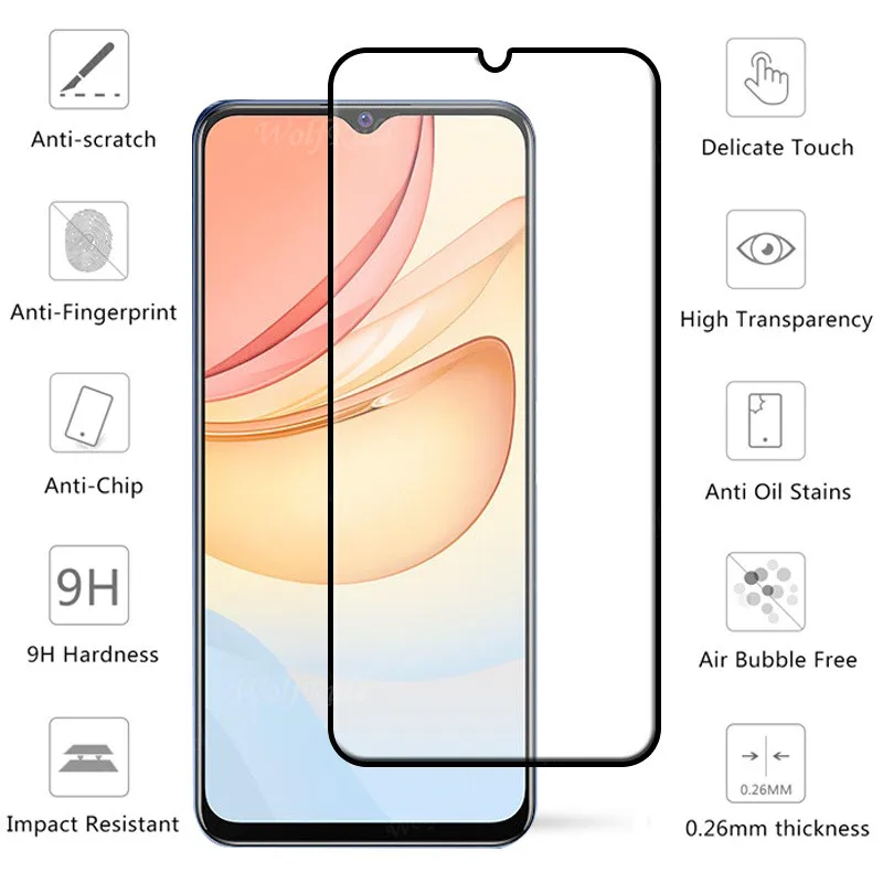 4-en-1 para Vivo Y53S de vidrio para ViVo Y53S de vidrio templado HD de la cubierta completa Gule Protector de pantalla para Vivo Y53S lente de vidrio-1