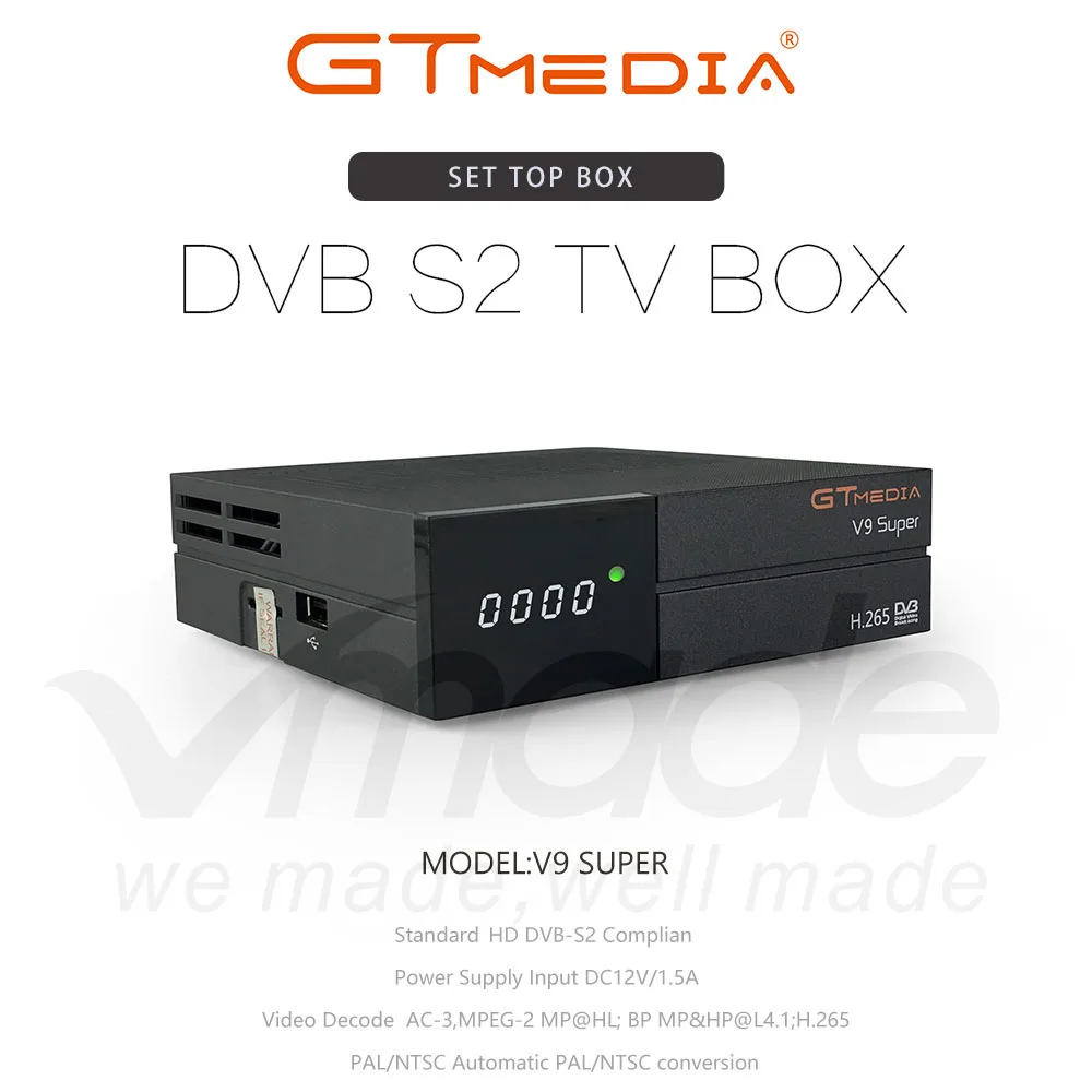 Бесплатный спутниковый ресивер Gtmedia V9 Super HD 1080P для Испании встроенный Wifi DVB S2 ТВ V8