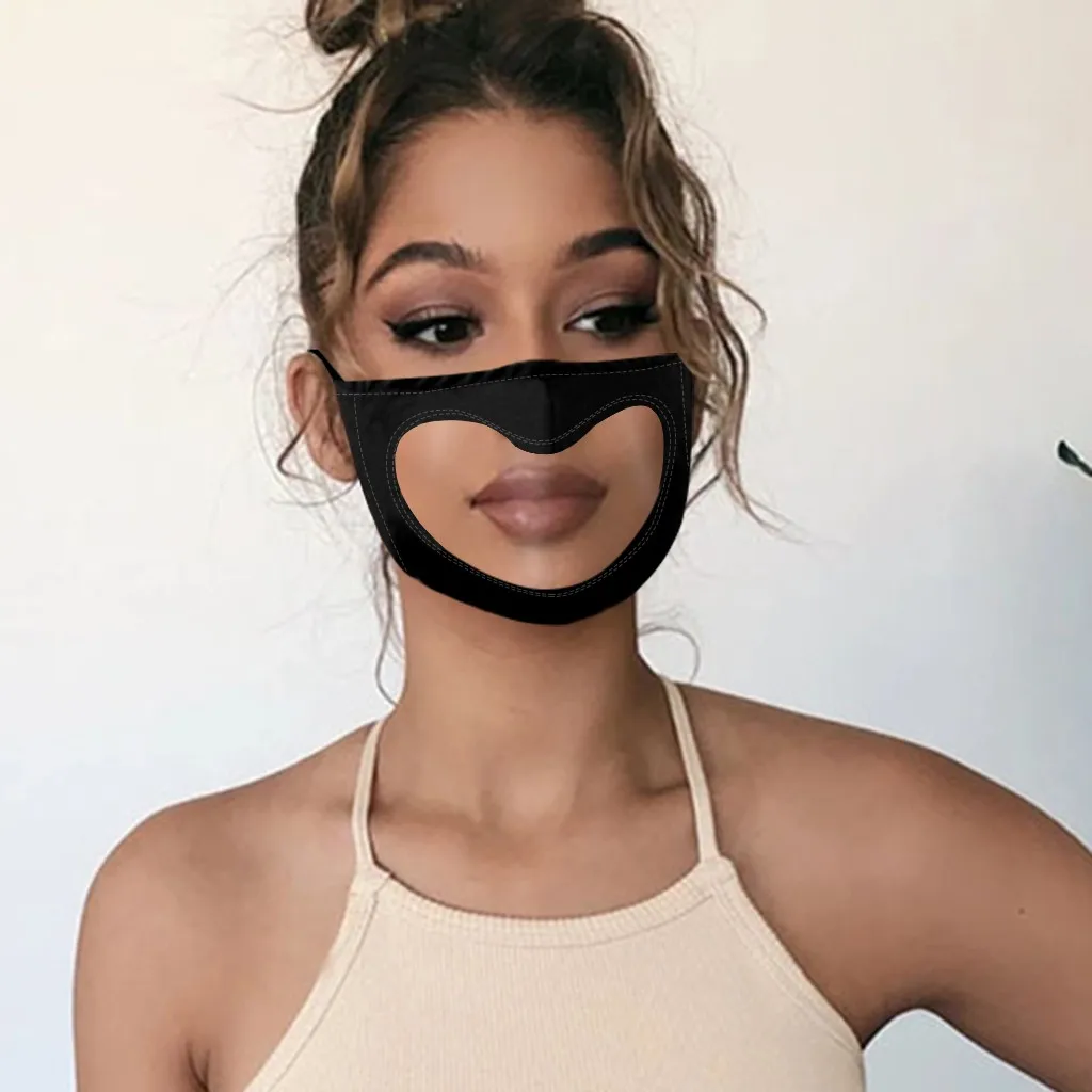 Маска для лица маска маскарилла в форме сердца с прозрачным окном видимое