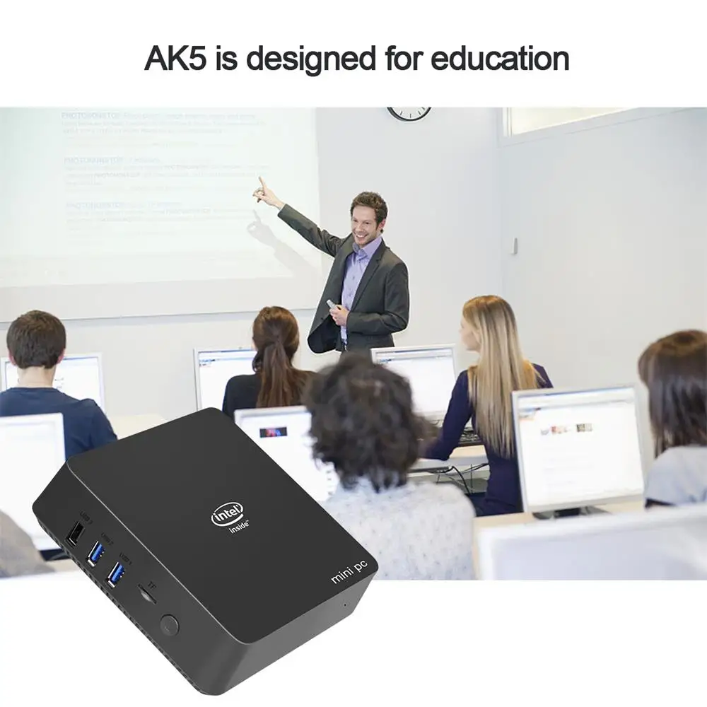 4 Гб 64 AK5 Мини ПК J3455 чип Win 10 Linux 2 4G 5G WiFi BT4.0 H.265 1000Mpbs Поддержка TF карты медиаплеер |