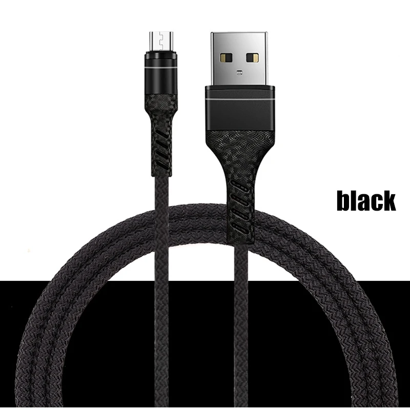 Тип Мода 3а зарядное устройство данных USB быстрая зарядка быстрая Синхронизация данных для тип-c IOS iPhone Android микро USB смартфон провод шнур - Цвет: black