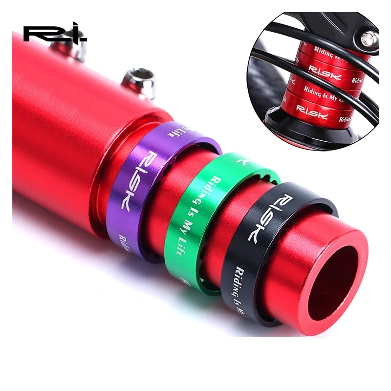 

2021 New Adjustment Aluminum Alloy Bike Bicycle Fork Washer Stem Headset Spacers Raise Handlebar Ring Cycling Accessory -40