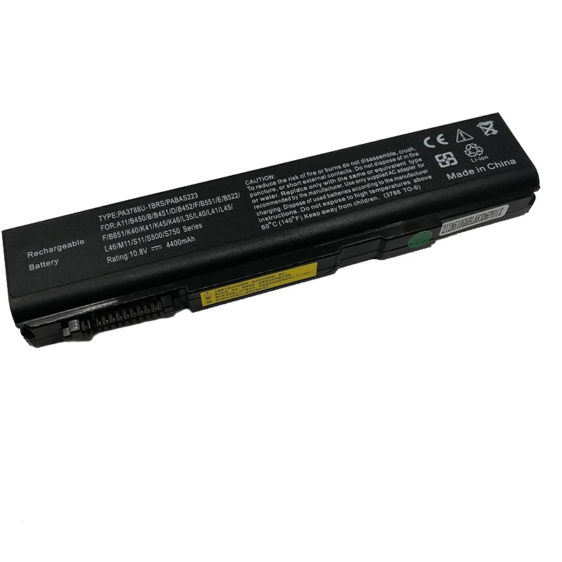 

PA3788U-1BRS battery for Toshiba Tecra A11 S11 48WHR 10.8V 9600mAh 6-Cell Battery GENUINE