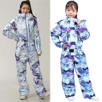 2021 winter new children one piece ski suit warm girl overalls outdoor snowboard jacket boy jacket women ski suit