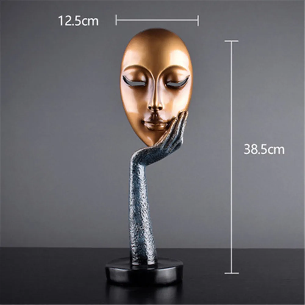 

Creative Mask Desktop Decoration Personality Character Face Makeup Home Decoration Wine Cabinet Office Living Room Resin Crafts