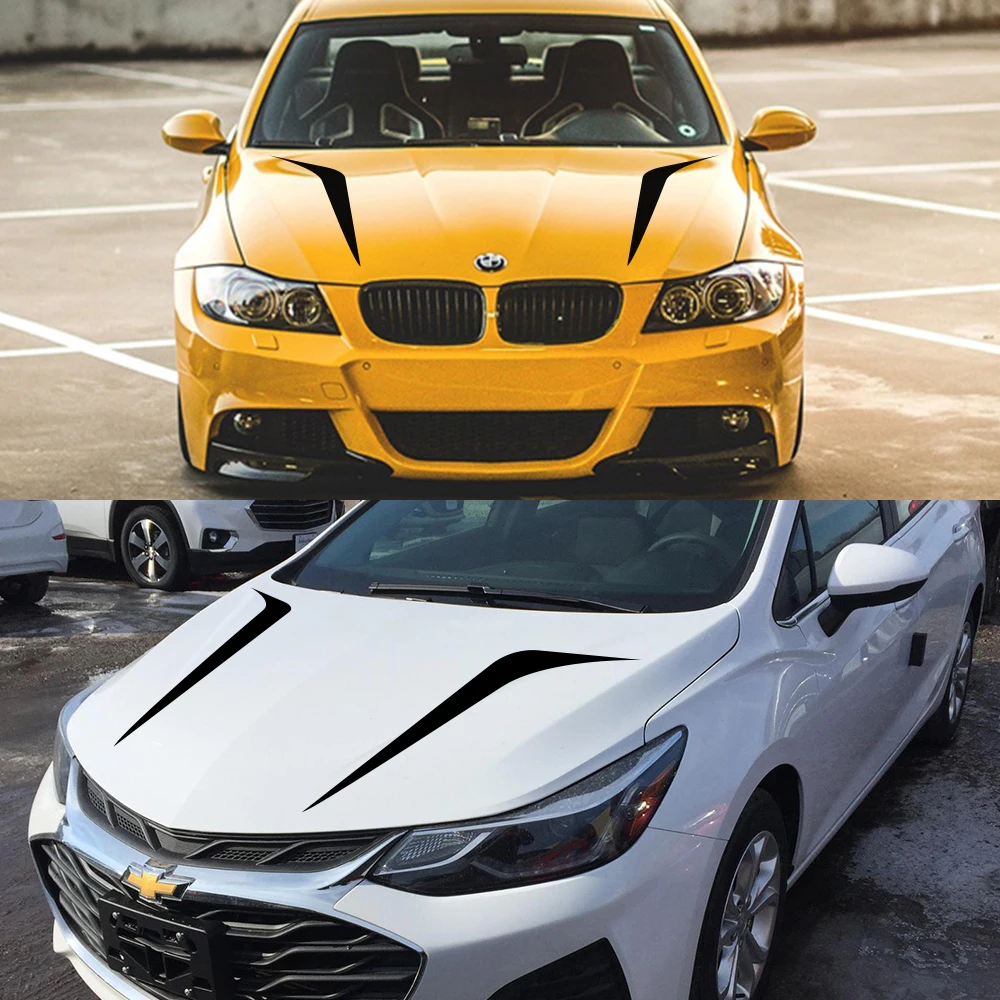 2 шт. накладка на капот автомобиля наклейки для Audi BMW Ford Volkswagen Toyota Renault Mercedes Benz авто