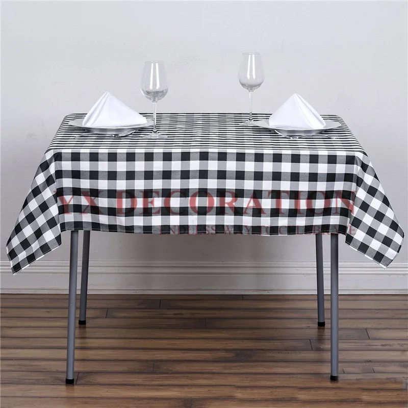 Клетчатая скатерть Buffalo круглая прямоугольная белая черная красная клетчатая