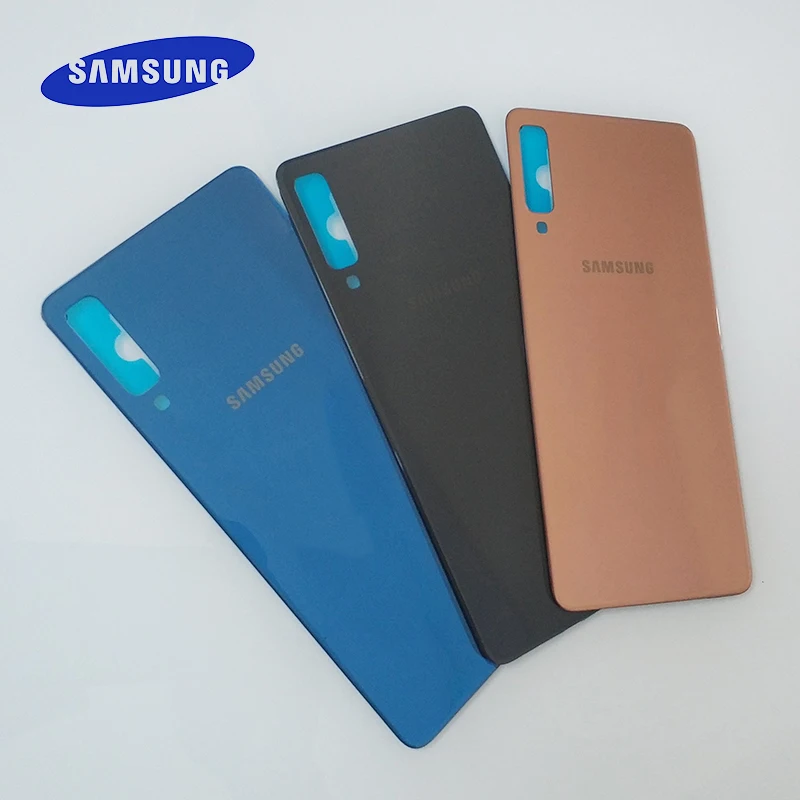 Samsung Galaxy A7 2018 Задняя крышка батареи A750 стекло Дверь Корпус Крышка Замена для A750F