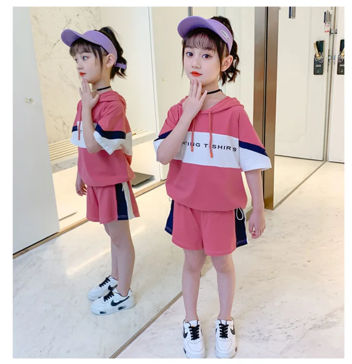 

Girls Suits 2021 New Summer Clothes Big Children's Sports Fashion Two-piece Set