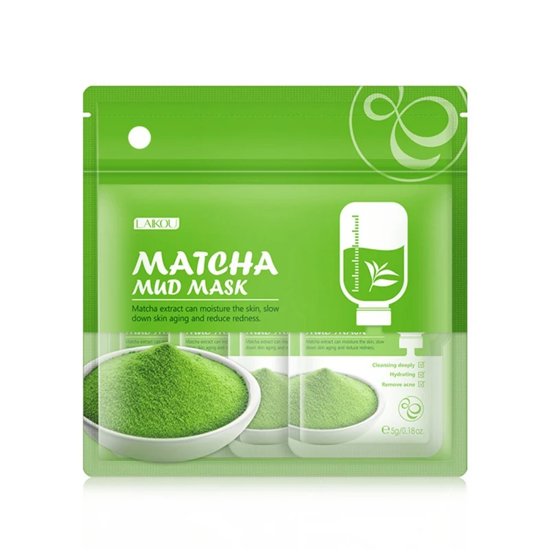

12 Pcs/pack New Matcha Mud Mask Cleansing Pores Blackhead Acne Removal Whitening Clay Mask