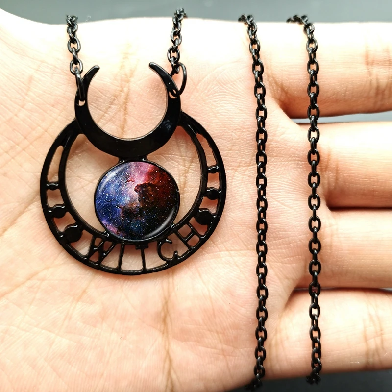 

Space Galaxy Astronomy One Pendant Solar System Space Necklace Unisex