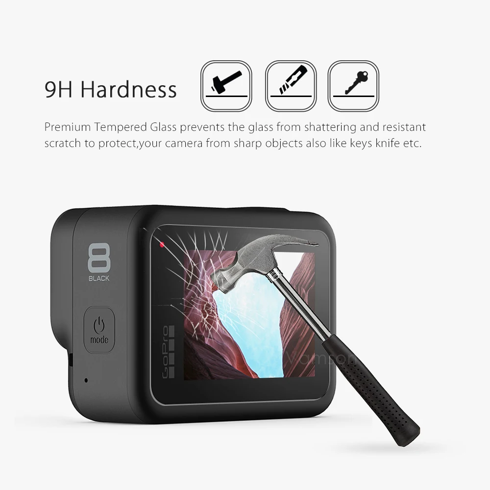 Vamson для GoPro Hero 8 черный 7 6 5 Защита экрана для Go pro Hero7 черный объектив камеры аксессуары защитная Пленка чехол VP710G
