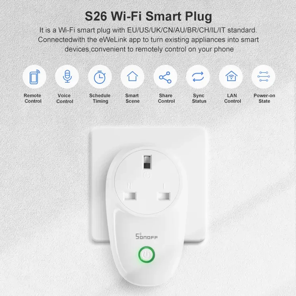 Умная розетка Wi-Fi умная ЕС Великобритания Swit AU BR FR JP Израиль Ita ZA вилка 10A