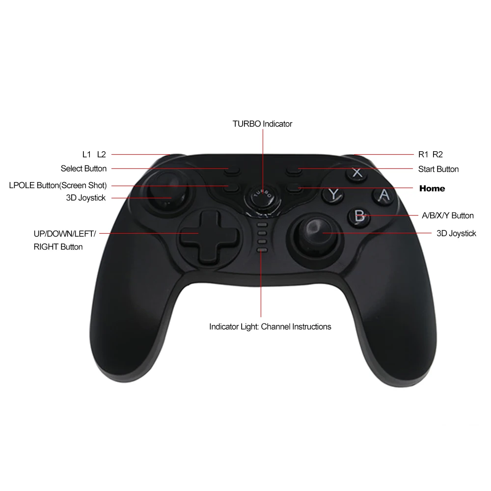 Беспроводной Bluetooth геймпад с двойным мотором профессиональный игровой