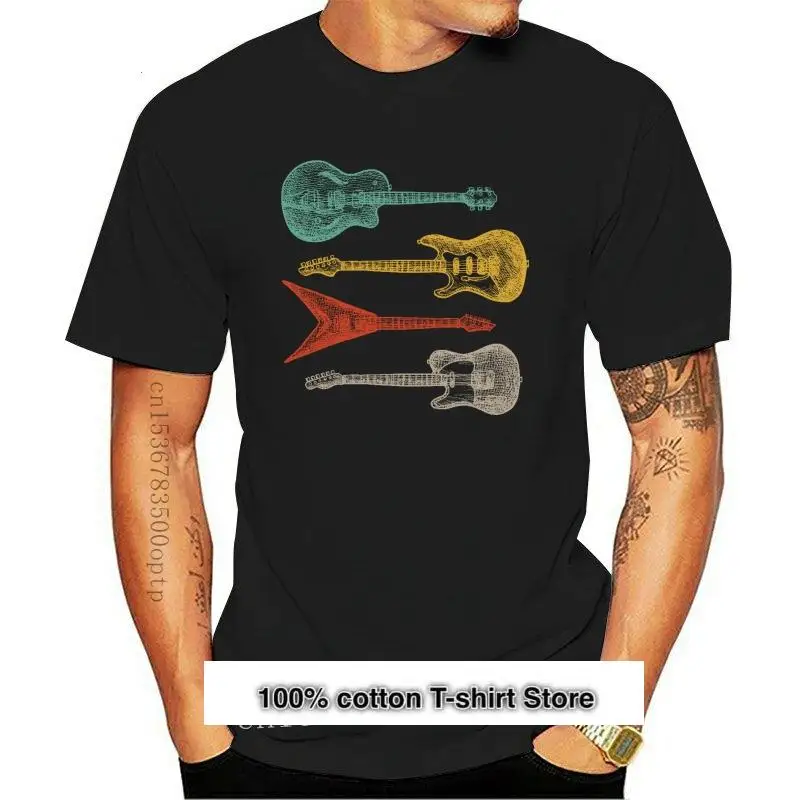

Nuevo Producto de guitarra eléctrica Vintage desgastado, camiseta Premium de Bajo Retro
