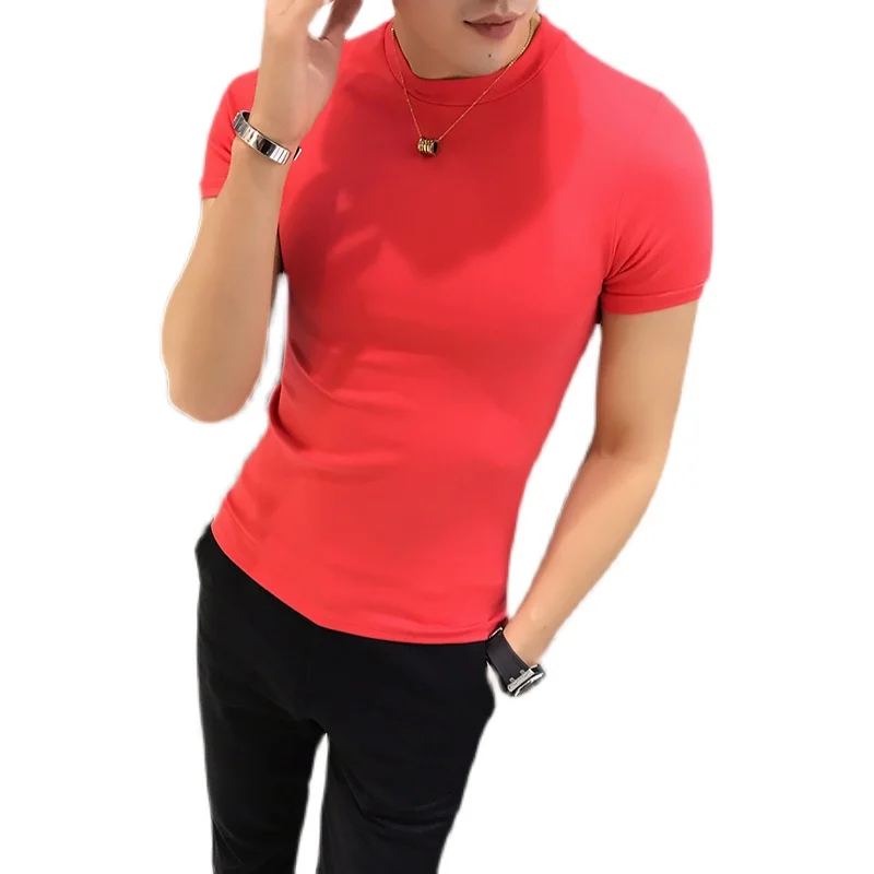 

Spring 2021 dress on the new slim round-neck fashion trend solid color short-sleeved simple 100-pack T-shirt wave clothing store