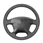 Сшитый вручную DIY черная замша чехол рулевого колеса автомобиля для Honda Civic 2000-2003 Odyssey 2002-2004 Stream 2000 2001-2004