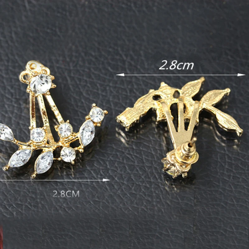 1 пара роскошных кристаллических сережек в форме веток листьев стразы свадебные