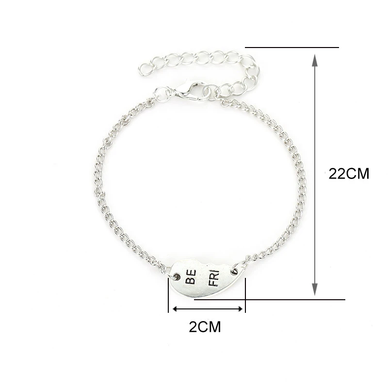 

1 Pair Fashion Best Friends Charm Bracelets For Women Girls Puzzle Heart Bangles Friendship Forever Jewelry Gift Bracelet Set