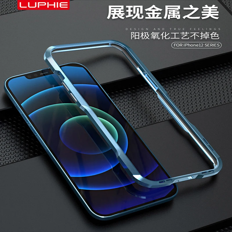 

LUPHIE Metal Bumper For iPhone 12 11 Pro Max SE 2020 Case iPhone12 mini Luxury Shockproof Armor Irregularly Aluminum Cover