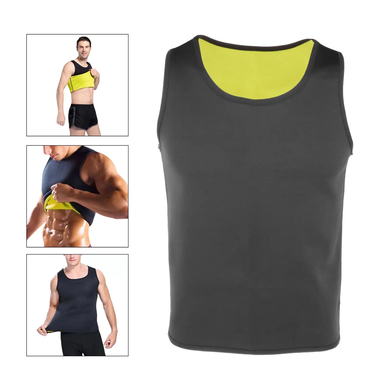 

Mens Sauna Vest Fat Burner Sweat Tank Top Waist Trainer Slimming Home Gym