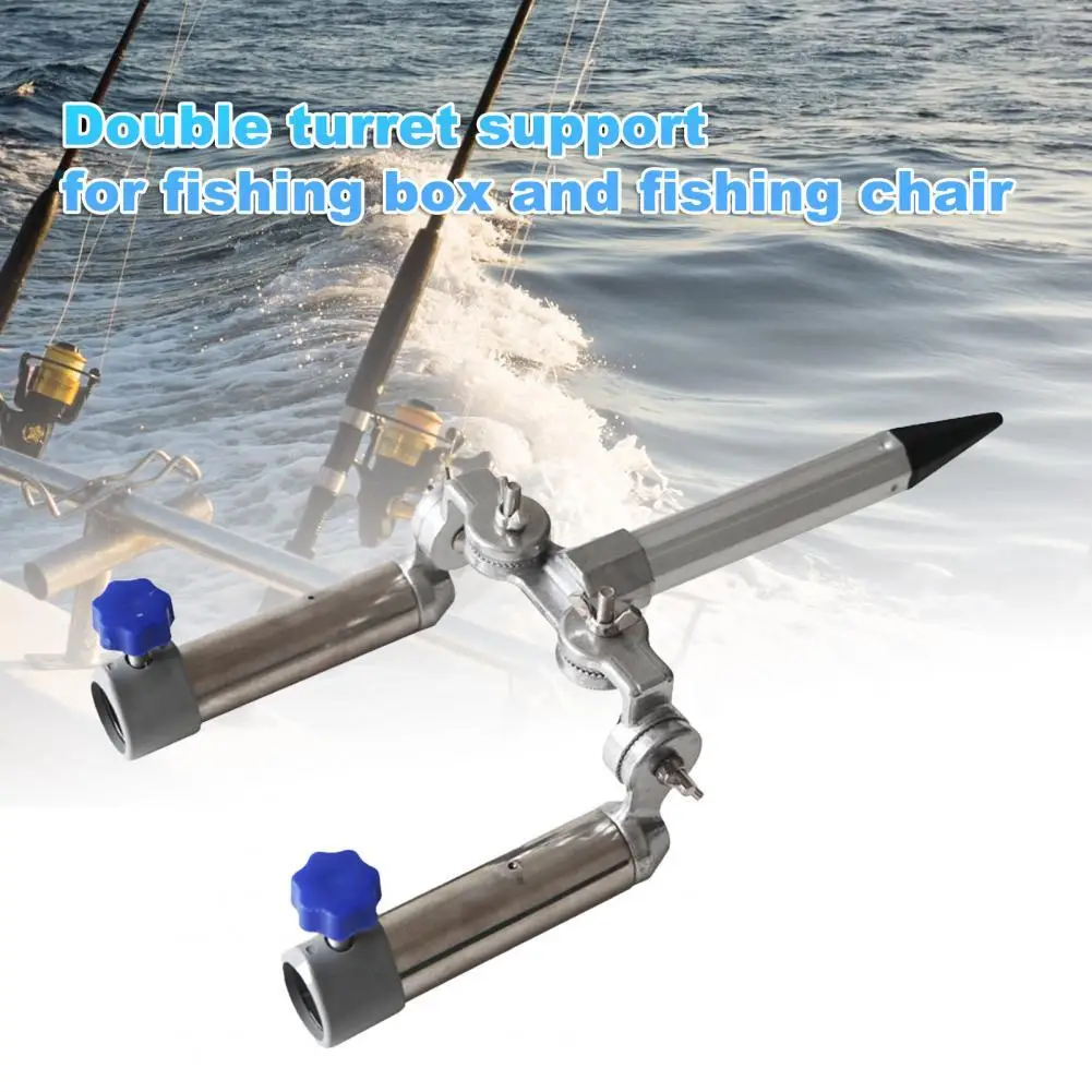 

Adjustable Facilitate to Install Double Base Lightweight Rust-Proof Fishing Rod Holder for Outdoor