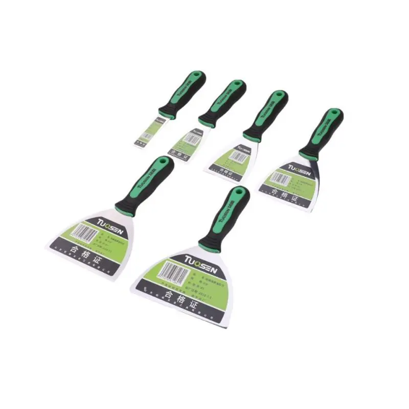 

6 Pcs Putty Knives Set Scrapers and Filling Knives Wall Dirty Cement Shovel Blade with Anti-slip Plastic Handle DIY Tool